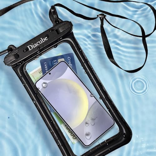 2-Pack Waterproof Phone Pouch, Universal IPX8 Floating Waterproof Case with Adjustable Lanyard for All Phones [Up to 8.3"] Beach, Waterpark & Travel Essentials - Black - color: Black