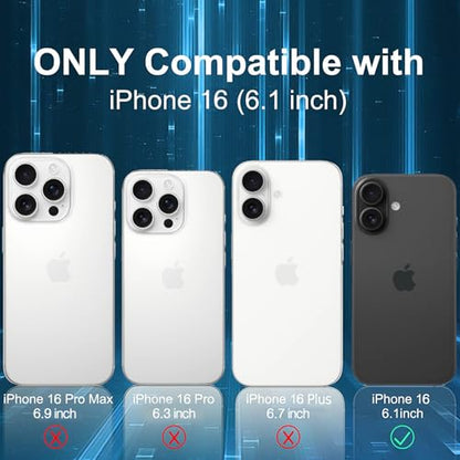 Battery Case for iPhone 16, Upgraded 10000mAh Portable Protective Charging Case with Wireless Charging Compatible with iPhone 16 (6.1 inch) Rechargeable Battery Pack Charger Cover with Carplay (Black) - size: iPhone 16