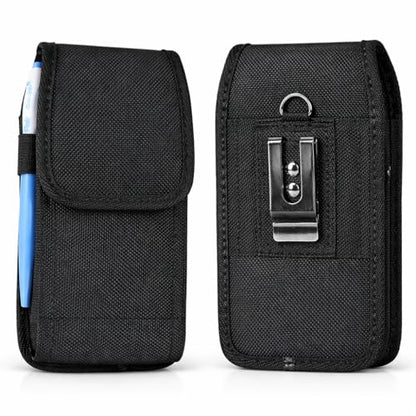 Wireless City Nylon Vertical Phone Holster Galaxy S25/S24/S23/S22/S21/S20/S10/S9+/S8+, Strong Velcro Nylon Holster, Carrying Pouch for Men & Women - Fit with Case On (Black) - color: NV-Black, size: Samsung (S10 to S25)