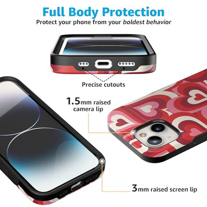 Casely iPhone 15 Plus Case | Love Song Remix | Ombre Hearts | Bold Protective Design | Compatible with MagSafe - color: Love Song Remix | Ombre Hearts