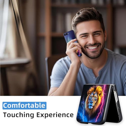 for Z Flip 7 Case Ultra Thin 1.2mm Matte Hard PC Phone Cover- Anti-Scratch Anti-Fingerprint Slim Fit Shockproof Protection Cover for Samsung Galaxy Z Flip 7 Case,A-Majestic Lion - color: A-Majestic lion