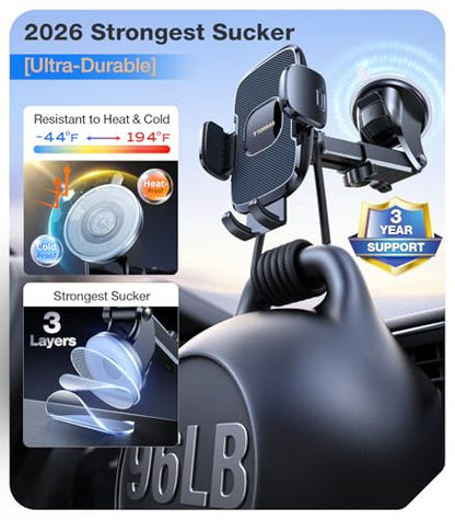 TORRAS 96+LBS Strongest Suction Ultra-Durable Cell Car Phone Holder Mount - color: Navy Blue