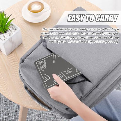 Airplane Phone Holder, Foldable Flexible Travel Phone Stand - color: Grey