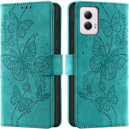 Case Wallet for Motorola Moto G Power 5G 2024, Turquoise | RFID Blocking, 3 Card Holder Stand, Shockproof TPU Shell, PU Leather Magnetic Closure, 6.7-inch - color: Turquoise