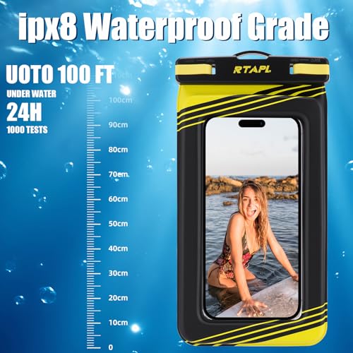 Floating Waterproof Phone Pouch 2 Pack - IPX8 Waterproof Phone Case with Lanyard, Universal Protector for iPhone 17/16/15/14/13 Pro Max Plus & Galaxy S25/S24, Blue - color: Blue