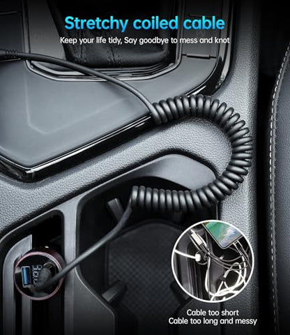 USB C Cable Fast Charging, 2Pack 3ft Coiled USB A to USB C Charge Cable for - color: Black, size: 3FT, style: USB A to USB C
