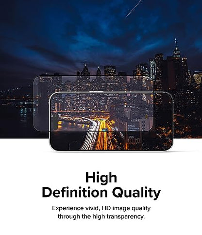 Ringke for iPhone 15 Pro Max Screen Protector [Full Cover Glass] | Custom-Fit Installation Tool, Case Friendly Shatterproof Premium 9H Hardness Tempered Glass - size: iPhone 15 Pro Max