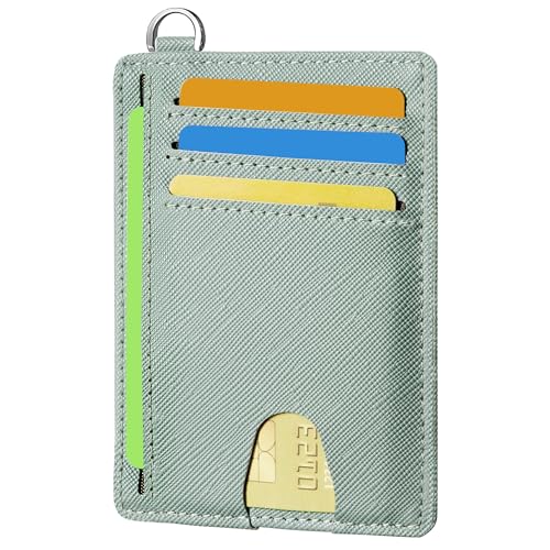 Mayski Slim Wallet, Credit Card Holder for Women, Minimalist Front Pocket RFID Blocking Card Cases, Small Wallet Women Men(Cross Green) - color: Cross Green