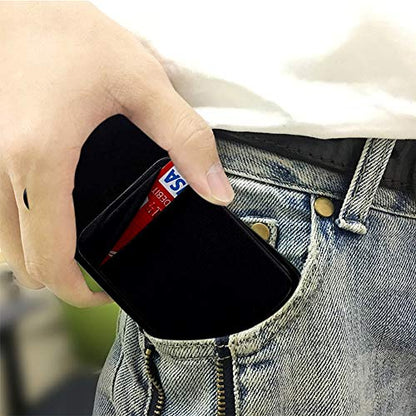 4 Pack Cell Phone Card Holder with Adhesive Sticker for Back of Phone, Stretchy Fabric Card Sleeves ID Credit Card Pocket Stick On Wallet for Android Smartphones