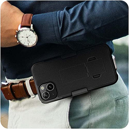 Encased DuraClip Designed for iPhone 13 Belt Clip Case (2021) Slim Phone Cover with Holster - Black - size: iPhone 13