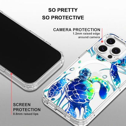 MOSNOVO Case for iPhone 13 Pro, [Compatible with Magsafe] [Buffertech 6.6ft Military-Grade Drop Protection] [Anti Peel Off Tech] Clear Phone Case Design - Sea Turtles - color: Sea Turtles, size: iPhone 13 Pro
