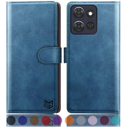 SUANPOT Compatible with Moto G Power 2026/Power 2025/Play 2025 Wallet case with RFID Blocking Credit Card Holder,Flip Book PU Leather Protective Cover Women Men for Power 2026 Phone case Sky Blue - color: Sky Blue