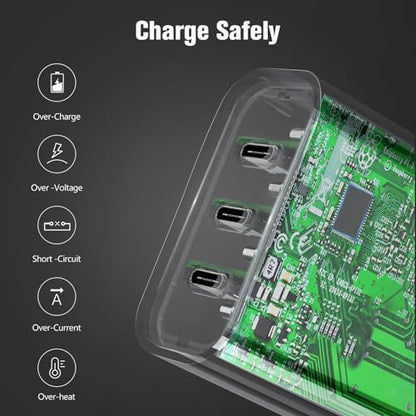USB C Charger Block, Amoner 35W 3-Port USB C Block Fast Wall Charger