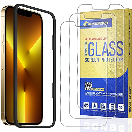 ArmorSuit 3 Pack Glass Screen Protector Designed for iPhone 13/13 Pro [Case Friendly] Tempered Glass 9H+ Hardness (Alignment Tool Included) - size: iPhone 13/13 pro 6.1"