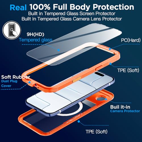 AICase Waterproof Case for iPhone Air with MagSafe Clear Water Proof Snowproof/Dustproof/Shockproof,IP68 Certified 360 Full Body Protection Fully Sealed Underwater for iPhone Air_97 - size: iphone Air