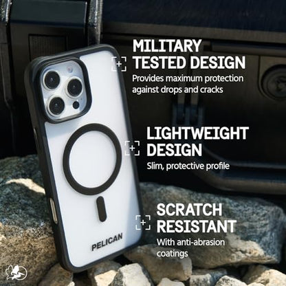 Pelican Ranger iPhone 16 Pro Max Case - MagSafe Phone Case - Frosted Clear | Rugged Magnetic Phone Case w/12ft Military-Grade Drop Protection - Anti-Scratch, Heavy Duty Phone Cover for iPhone 16 Pro Max - color: Frosted Clear