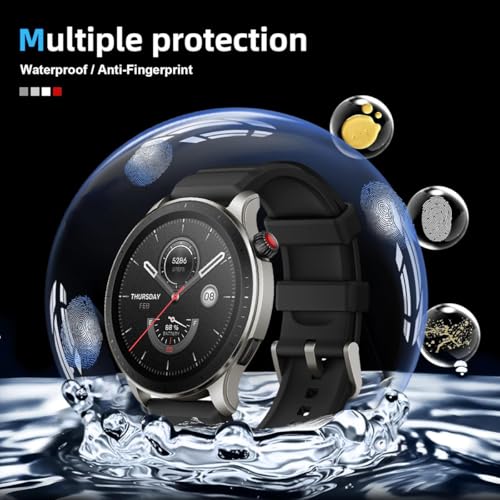 3 Pack for Amazfit GTR 4 Screen Protector (no glass), Self-Healing, 3D Full Screen Coverage Soft Film, Anti Scratch HD Clear Screen Protector for Amazfit GTR 4, Black - size: for Amazfit GTR 4