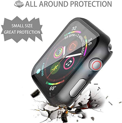 Misxi 2 Pack Hard PC Case with Tempered Glass Screen Protector Compatible with Apple Watch SE 3 (2025) SE 2 SE Series 6 Series 5 Series 4 40mm, Black - color: Black(2-Pack), size: 40mm (Se3/Se2/Se/6/5/4)
