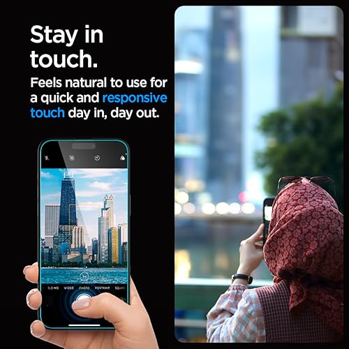 Spigen GlasTR EZ FIT Tempered Glass Screen Protector for iPhone 15 Pro - size: iPhone 15 Pro
