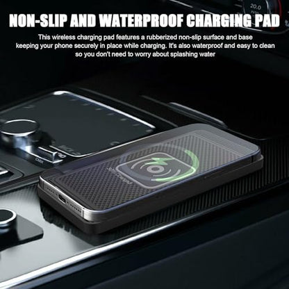 ZPSHYD 15W Wireless Car Charger Pad, Trim‑to‑Fit Qi Fast Charging Mat, 4‑Mode Auto‑Sensing (5W/7.5W/10W/15W), Separated Coil Anti‑Overheat, Non‑Slip Waterproof, Case‑Friendly, for iPhone & Android - color: 1m Cable USB Port