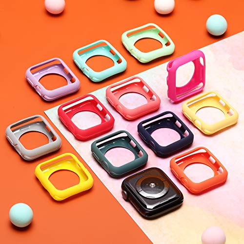 16 Pieces Soft TPU Protective Watch Case Anti-Scratch Silicone Protector Soft Flexible TPU Thin Lightweight Bumper Cover for Smartwatch Series(40 mm) - size: 40 mm
