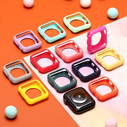 16 Pieces Soft TPU Protective Watch Case Anti-Scratch Silicone Protector Soft Flexible TPU Thin Lightweight Bumper Cover for Smartwatch Series(40 mm) - size: 40 mm