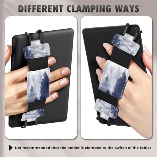 MoKo Soft Hand Strap for 6-8" Kindle eReaders Fire Tablet, Gray Forest - color: Gray Forest, style: Soft Pu Strap
