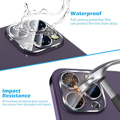 imluckies [3 Pack Camera Lens Protector for iPhone 14 Pro / 16 Pro & iPhone 14 Pro Max / 16 Pro Max, 9H Tempered Glass Film with Anti-Flash Ring, HD Clear, Scratch Resistant, Case Friendly - size: 16/14 Pro Max-Clear