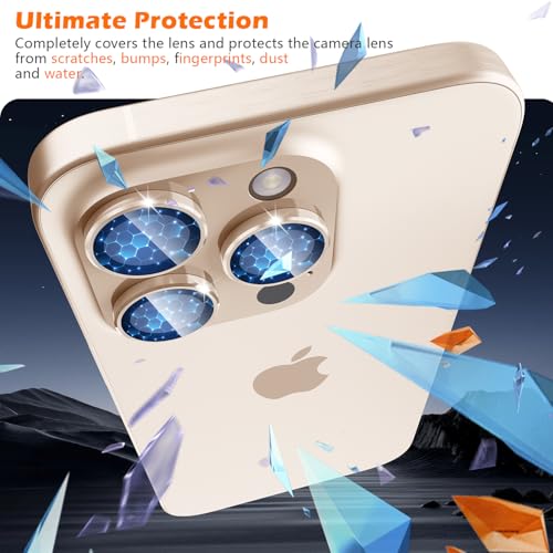 imluckies for iPhone 16 Pro - iPhone 16 Pro Max Camera Lens Protector, AR+AF Tempered Glass, 9H Ultra-Tough Metal Individual Lens Cover, HD Clear Camera Accessories, Case Friendly - Desert Titanium - color: Desert Titanium