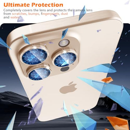 imluckies for iPhone 16 Pro - iPhone 16 Pro Max Camera Lens Protector, AR+AF Tempered Glass, 9H Ultra-Tough Metal Individual Lens Cover, HD Clear Camera Accessories, Case Friendly - Desert Titanium - color: Desert Titanium