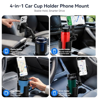 Cup Holder Phone Mount for Car, 2-in-1 Cup Holder Expander with Phone Mount - color: Standard Holder