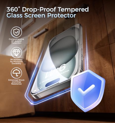MAGIC JOHN 3rd Gen Upgraded for iPhone 15/16 Screen Protector Easy Install - size: iPhone 16/15-6.1''