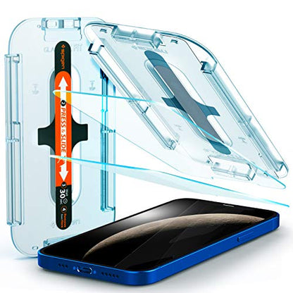 Spigen GlasTR EZ FIT Screen Protector for iPhone 12/12 Pro (6.1 inch) | Tempered glass, including installation kit, crystal clear, scratch-resistant, case-friendly, 9H hardness film - size: iPhone 12 Pro / iPhone 12