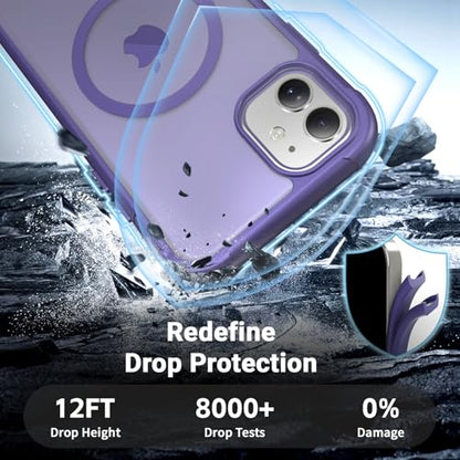 jaroco Magnetic for iPhone 11 Case Heavy Duty Protection Dark Purple | Compatible with MagSafe,Military Grade Drop Protection,Translucent Matte,Non-Slip,Shockproof 2-Layer Durable Bumper Case - color: Dark Purple, size: iPhone 11