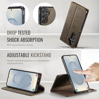 for Samsung Galaxy S26 Plus 2in1 Detachable Wallet Case, Brown | Compatible with Magsafe, Magnetic, RFID Blocking Card Holder, Shockproof, Kickstand, Wireless Charging, PU Leather Flip Cover - color: (Detachable 2 in 1)-Brown, size: Galaxy S26 Plus