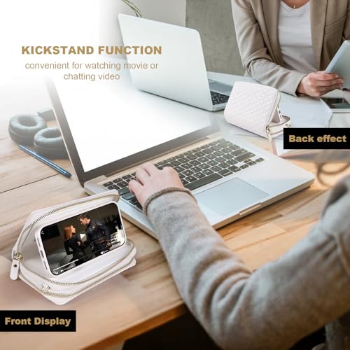 Harryshell Compatible with iPhone 16 Plus Case Wallet Multi Zipper Detachable Removable Cover Purse with RFID Blocking Card Slots Holder Mirror Crossbody Strap (Compatible with Magsafe - White) - color: Compatible with Magsafe - White, size: iPhone 16 Plu