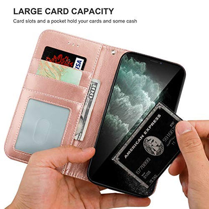 Bocasal Detachable Wallet Case Card Holder for iPhone 11 Pro Max Rose Gold - color: Rose Gold