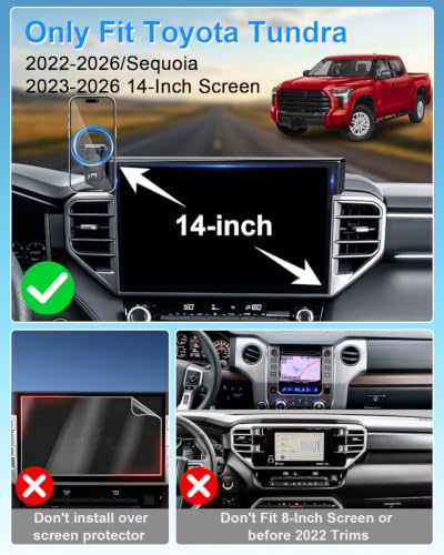 PZK Car Phone Mount for Toyota Tundra 2022-2026/Sequoia 2023-2026 14-Inch - color: Magsafe, size: Tundra 2022-2026/Sequoia 2023-2026 (14 inch)