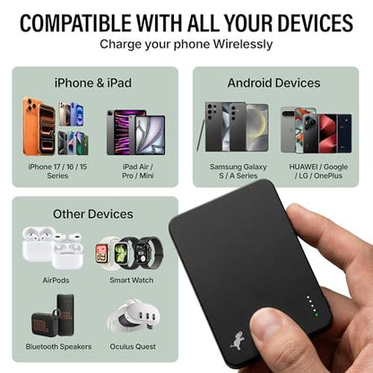 Nimble Champ Wireless 5K Portable Charger for iPhone, 5,000mAh Power Bank