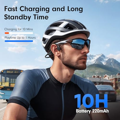 Bone Conduction Headphones, Open Ear Wireless Headphones with Mic