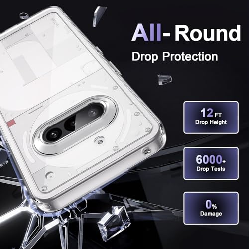 Case for Nothing Phone 3a, Military Grade Drop Protection Phone Case, Yellowing Resistant, Anti-Scratch Hard PC Back, Shockproof Hard Ultra-Thin Protective Cover, Clear - size: Nothing Phone 3a
