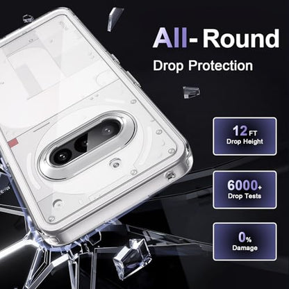 Case for Nothing Phone 3a, Military Grade Drop Protection Phone Case, Yellowing Resistant, Anti-Scratch Hard PC Back, Shockproof Hard Ultra-Thin Protective Cover, Clear - size: Nothing Phone 3a