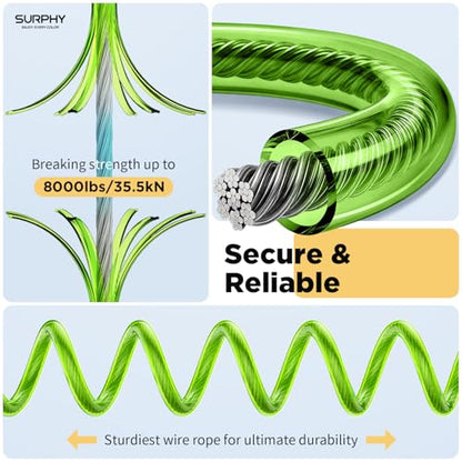 SURPHY Anti Theft Phone Strap, Phone Lanyard, Sturdy Steel Wire Keychain - color: P1- Green