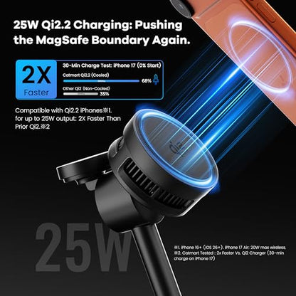 3-in-1 Wireless Charging Station, Qi2.2 25W Fast Charge with Cooling Fan (On/Off), for iPhone 17–12/Apple Watch/AirPods, Includes 45W Adapter – Great for Desk & Live Streaming