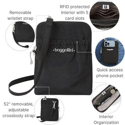 Baggallini RFID Bryant Pouch - color: Black With Sand Lining