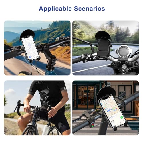Motorcycle Rear View Mirror Phone Mount Compatible with 4.8-7" Cell Phone - color: Rearview Mirror Mount