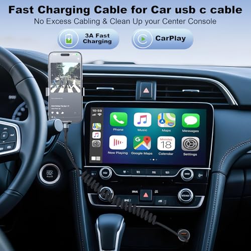 USB C Cable 3ft 2Pack Coiled USB C to C Fast Charging Cable Nylon Braided