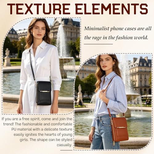 Touchscreen Phone Crossbody Bag,Touch Screen Crossbody Phone Purse,Touchscreen Crossbody Phone Wallet,Compact and Portable - color: Red
