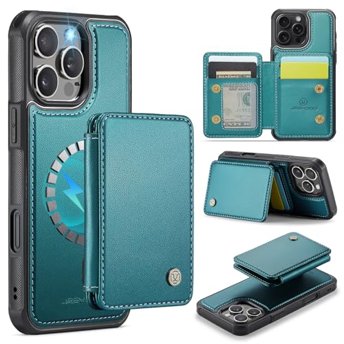 Wallet Case for iPhone 16 Pro Max Compatible with MagSafe for Men Women, Detachable Magnetic Wallet Phone Case with Card Slot Holder RFID Blocking for iPhone 16 Pro Max 6.9 inch (Teal) - color: Teal