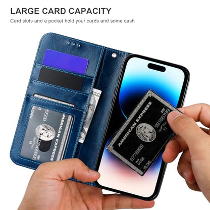 Bocasal for MagSafe Wallet Case Card Holder for iPhone 14 Pro Max Blue - color: Blue for MagSafe